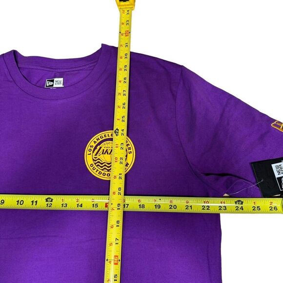 Los Angeles LA Lakers NBA New Era Crew Neck Purple SS Tee Shirt Mens L NE97099M - Picture 6 of 10